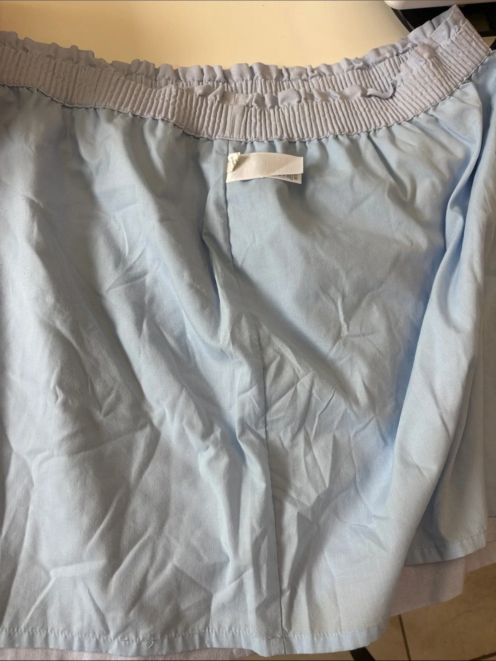 J. Crew Pale Blue Textured Elastic-Waist Skirt
